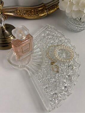 Vintage Fenton Glass Fan Vanity Tray 2 | Jewelry Perfume Dish Grandmillennial